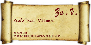 Zsákai Vilmos névjegykártya